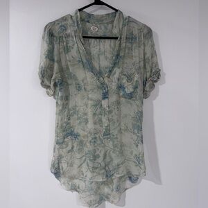 Wilfred Floral Sheer Silk Blouse